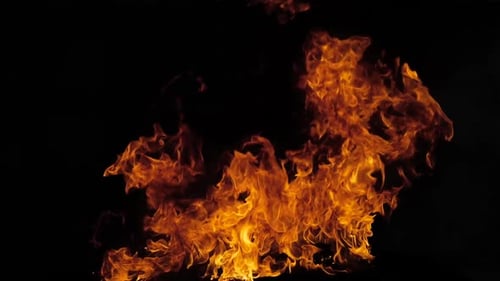 Feu sur fond noir