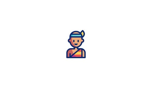 Sparkling Flat Design Icon of a Cultural Person