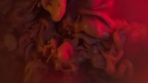 Abstract Red and Gold Liquid Dreamscape