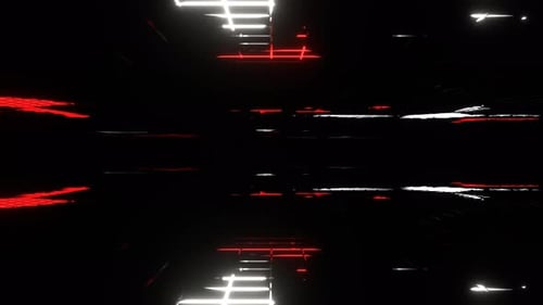 White And Red Abstract Chaotic Neon Flashes Background Vj Loop In 4K