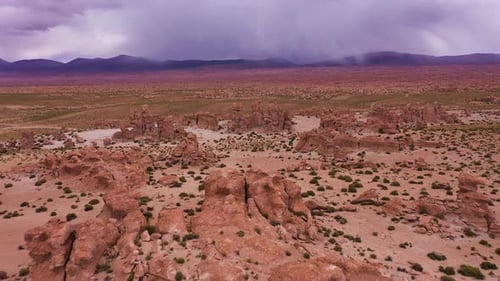 Rock Formations in Rock Valley Bolivia Aerial View