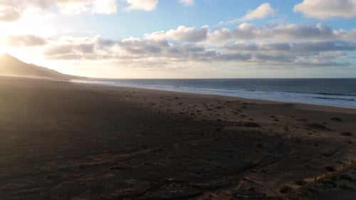 Aerial view of Cofete Beach, Spain.