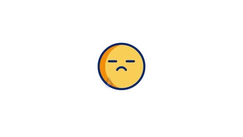 Flat Design Crying Face Emoji Animation