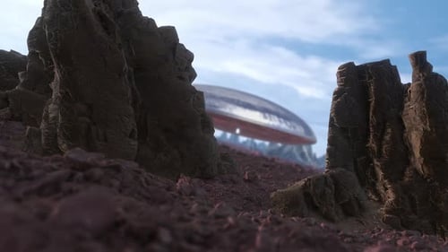 UFO ist in der Wüste gelandet