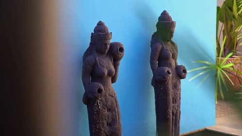 Statues of Indian Gods Made As a Fountain