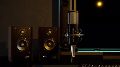 Professional Audio Recording Studio Setup Reveal Animation