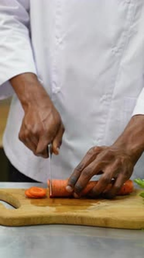 Closeup of Human Hands Cooking Vegetables Salad in Kitchen Healthy Meal and Vegetarian Concept