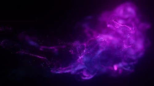 Abstract Purple Blue Flowing Particle Cloud Background Animation
