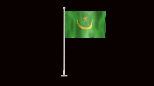 Mauritania National Flag Waving Animation