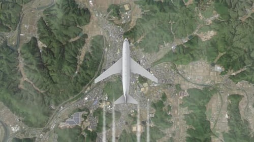 Airliner Flight View From Top