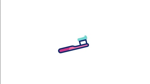 Animated Toothbrush With Toothpaste Icon