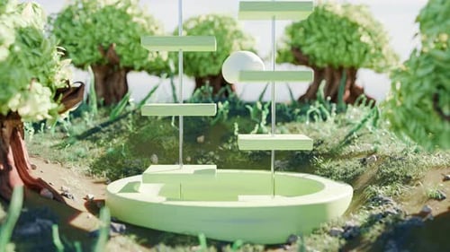 Animation satisfaisante en 3D avec Gumball Falling