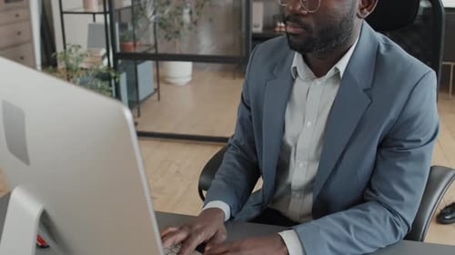 Office Worker Typing Information