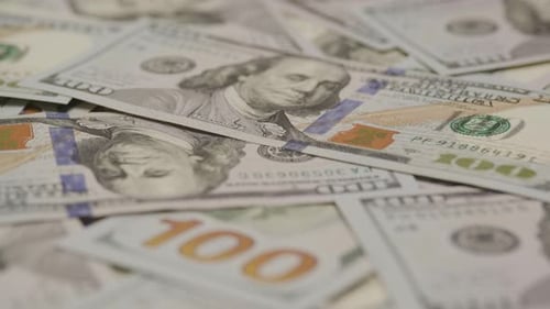 Close Up of United States One Hundred Dollar Bills