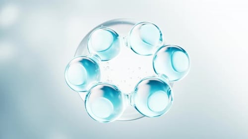 Abstract Clear Liquid Spheres Rotating Science Background