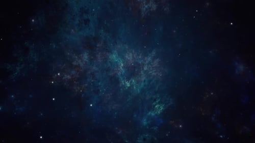 Seamless Loop Flying Through Abstract Space Nebula Starfield