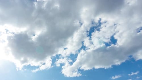 Blue Sky with Soft White Clouds and Sun Abstract Timelapse Sky with Clouds