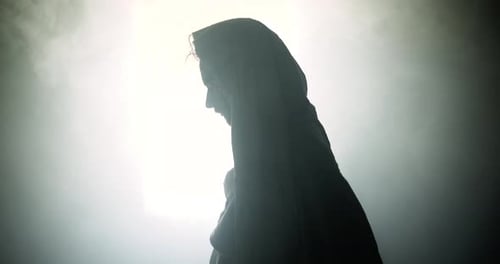 Silhouette of the Resurrection of Jesus Christ in Tomb on East Sunday Christianity Visual