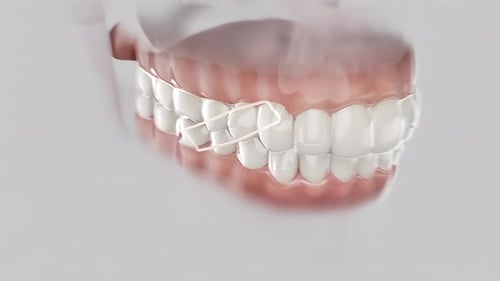 Clear Dental Aligners and Orthodontic Elastic Application