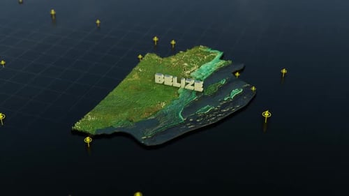 Belize 3D-Karte mit Animation