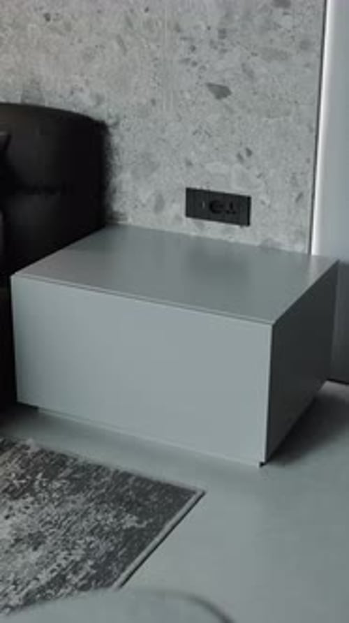 Modern Gray Bedside Table in Room