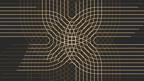 Animated Gold Geometric Lines Pattern Abstract Background
