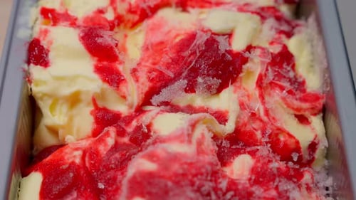 Vanilla Ice Cream with Raspberry Syrup Ice Cream Ice Cream Concept