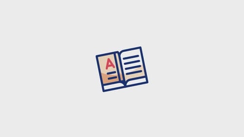 Animated Flat Design Education Book Icon