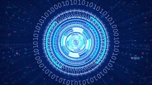 Circle HUD Head Up Display Interface Moving Arrow for Data Networking