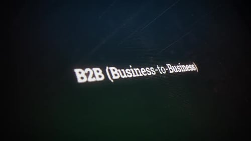 B2B (Business to Business) auf digitalem Bildschirm Nachricht auf Computerbildschirmen