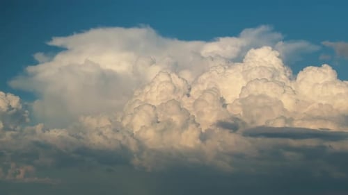 Blue Sky with White Summer Rain Clouds Colorful Summer Landscape