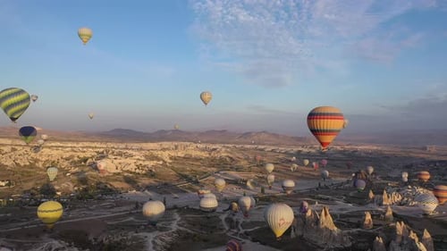 Aerial video about Hot Air Balloons in Cappadocia, Turkiye
