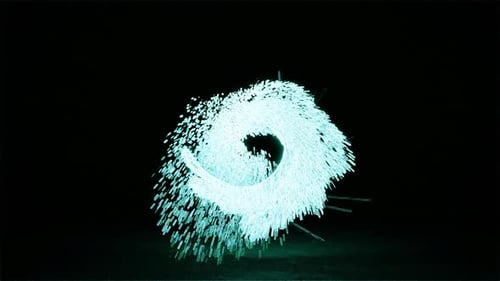 Magic Circle Rotates As an InterDimensional Portal with Sparkling Rings of Fire Visual Effect