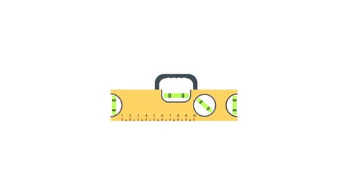 Animated Flat Design Spirit Level Tool Measurement