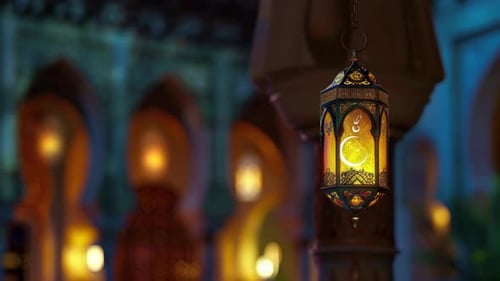 Ramadan Background Hanging Lantern Swinging Loop