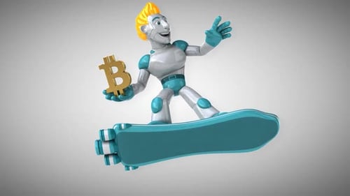 Robot surfing - 3D Animation