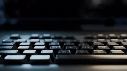 Pressing the enter key. Working on a computer. Hacking a computer. Hacker attack.