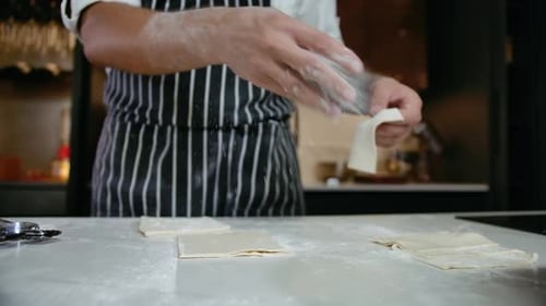 Baker Kneading Dough in Slow Motion
