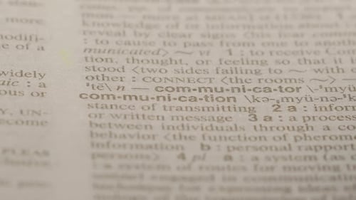 Highlighting Communication Definition in a Dictionary