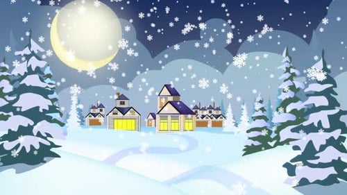 Winterlandschaft im Dorf
