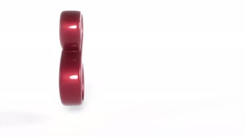 Rotating 3D Red Metallic Infinity Symbol Loop