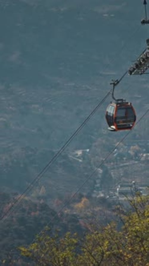 Aerial View of Cable Cars