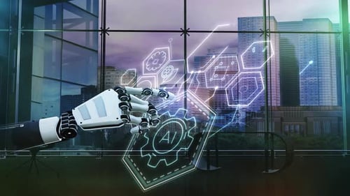 Künstliche Intelligenz vor dem Hintergrund eines modernen Büros