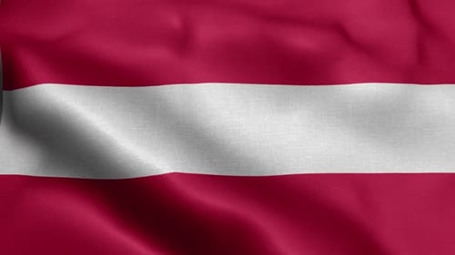 Realistic Waving National Flag of Latvia Animation