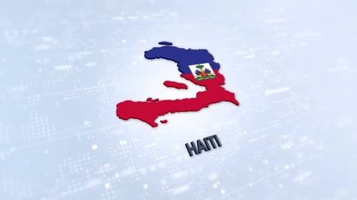 Modern 3D Animated Map of Haiti with Flag