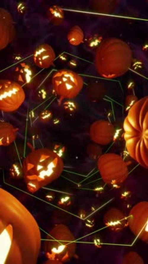 Halloween Jack-O'-Lantern Tunnel Loop Background Animation