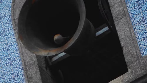 Church bells ringing, video in dinamic speed, slow and fast. Traditional church. Local portuguese ch