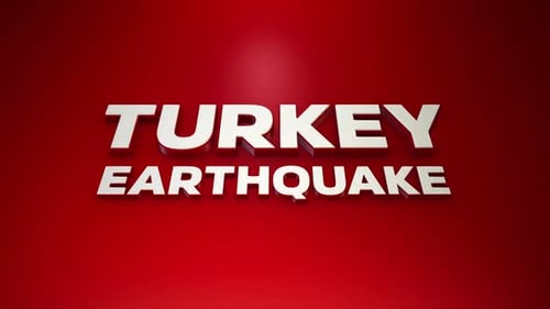 Earthquake related 3d turkey text animation