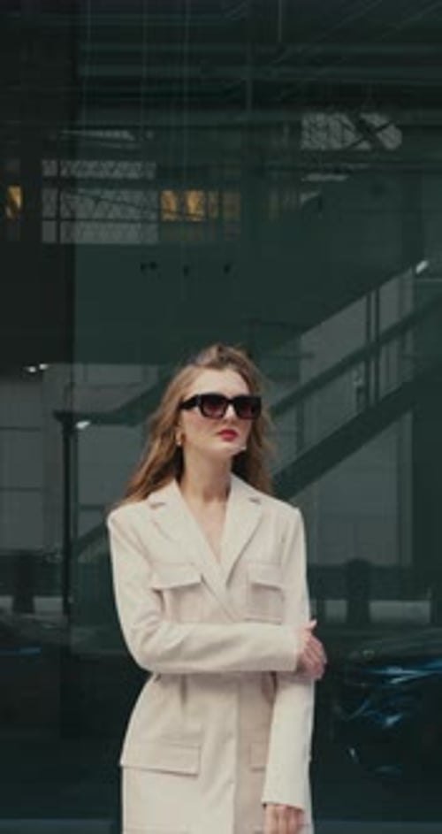 Stylish Woman Posing in an Urban Setting