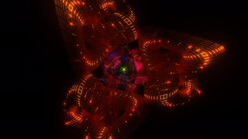 Seamless VJ Loop Featuring a Pulsating Neon Disco Pattern in Multicolors for Energetic Visuals